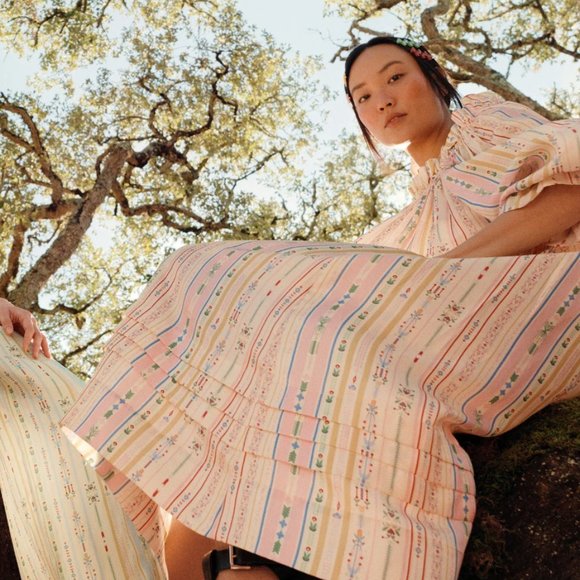 *RARE* Minju Kim x & Other Stories Collaboration Voluminous Silk Midi Dress NEW - Picture 2 of 3